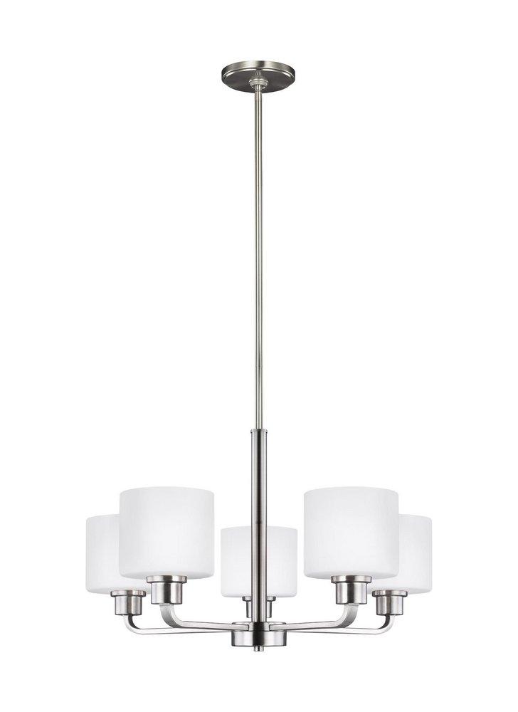 Visual Comfort & Co. Generation Lighting Brushed Nickel 23-7/8 in. 100W 5-Light Medium E-26 Incandescent Chandelier 