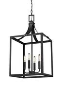 Visual Comfort & Co. Generation Lighting Black 240W 4-Light Candelabra E-12 LED Torpedo Large Hall or Foyer Lighting 