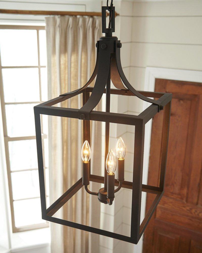 Visual Comfort & Co. Generation Lighting Black 240W 4-Light Candelabra E-12 LED Torpedo Large Hall or Foyer Lighting 