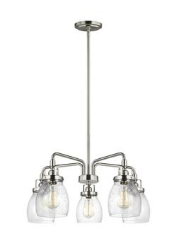 23-7/8 in. 300W 5-Light Medium E-26 Incandescent Chandelier in Brushed Nickel