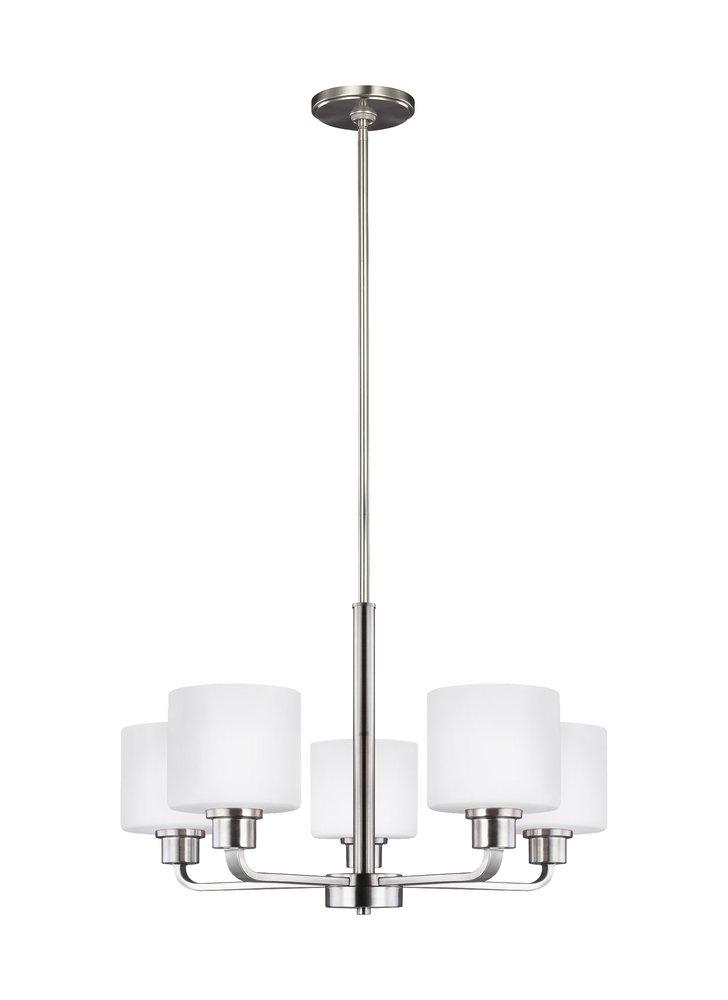 Visual Comfort & Co. Generation Lighting Brushed Nickel FIVE LIGHT CHANDELIER 