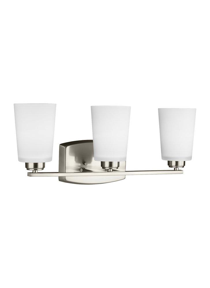 Visual Comfort & Co. Generation Lighting Brushed Nickel 100W 3-Light Medium E-26 Incandescent Vanity Fixture 