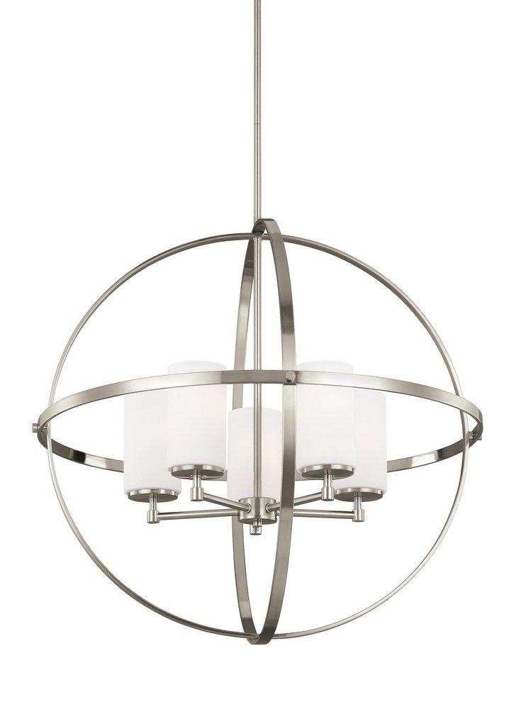 Visual Comfort & Co. Generation Lighting Brushed Nickel FIVE LIGHT CHANDELIER 