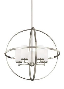 27-1/4 x 71-1/2 in. 9.5W 5-Light 1-Tier LED Chandelier in Brushed Nickel