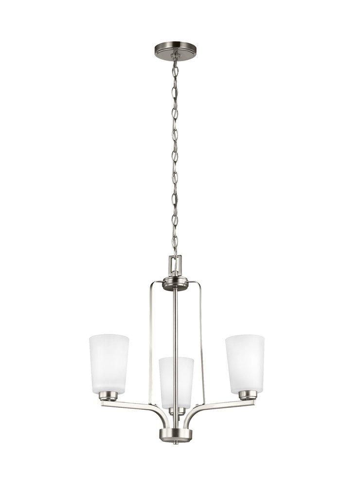 Visual Comfort & Co. Generation Lighting Brushed Nickel THREE LIGHT CHANDELIER 