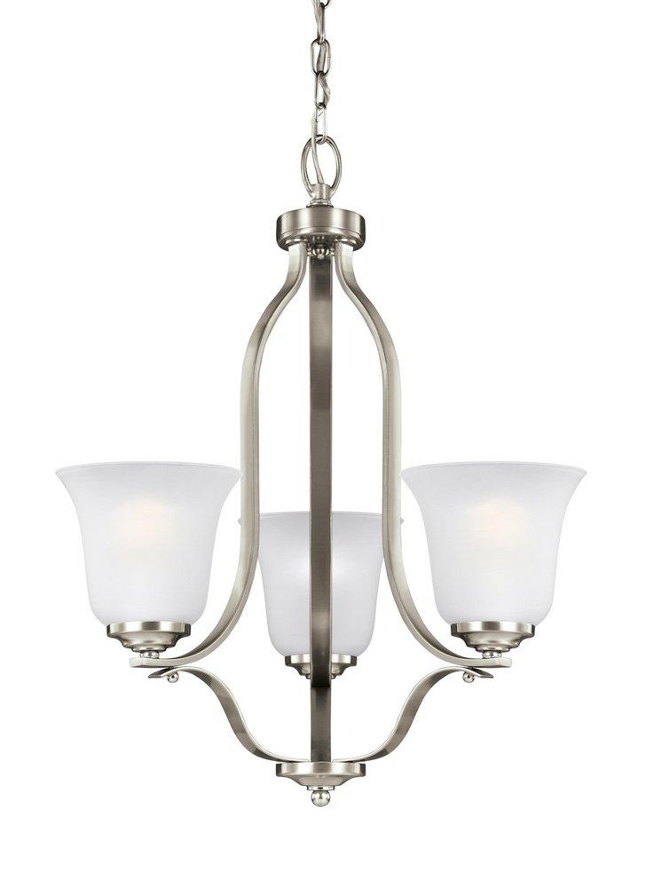 Visual Comfort & Co. Generation Lighting Brushed Nickel 19-1/2 in. 100W 3-Light Medium E-26 Incandescent Chandelier 