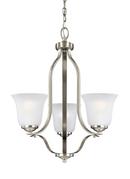 Visual Comfort & Co. Generation Lighting Brushed Nickel 19-1/2 in. 100W 3-Light Medium E-26 Incandescent Chandelier 