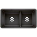 33 x 18 in. No Hole Composite Double Bowl Undermount Kitchen Sink in Anthracite