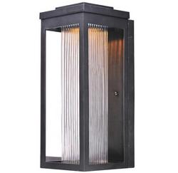 12W 1-Light Outdoor LED Wall Lantern in Black