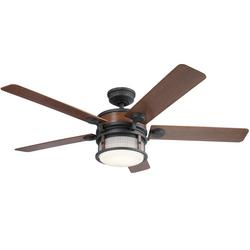 60 in. 5-Blade Indoor or Outdoor Ceiling Fan in Auburn Stained