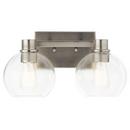 60W 2-Light Medium E-26 Incandescent Vanity Fixture in Brushed Nickel