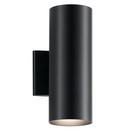 Kichler Lighting Black 12 in. 65W 2-Light Medium E-26 Base Outdoor Wall Sconce 