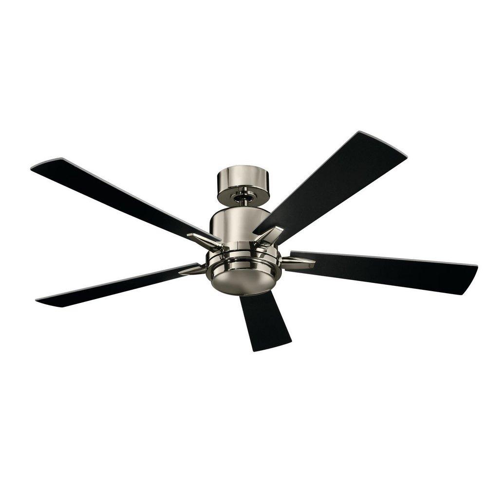 Polished Nickel 17W 5-Blade Ceiling Fan with 52 in. Blade Span 