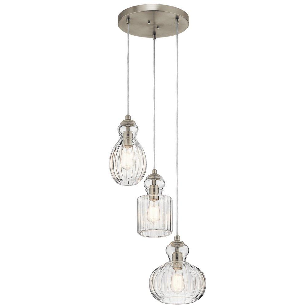 Kichler Lighting Brushed Nickel 75W 3-Light Medium E-26 Incandescent Pendant 