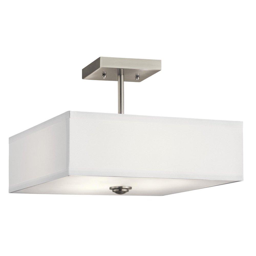 Kichler Lighting Brushed Nickel 75W 3-Light Medium E-26 Incandescent Semi-Flush Mount Ceiling Fixture 