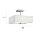Kichler Lighting Brushed Nickel 75W 3-Light Medium E-26 Incandescent Semi-Flush Mount Ceiling Fixture 