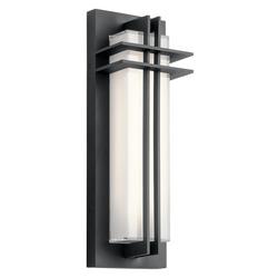 12.5W 1-Light 16 in. Outdoor Wall Sconce in Textured Black