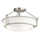 Kichler Lighting Brushed Nickel 75W 3-Light Medium E-26 Incandescent Semi-Flush Mount Ceiling Fixture 