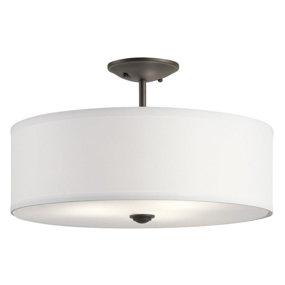Kichler Lighting Olde Bronze 75W 3-Light Medium E-26 Incandescent Semi-Flush Mount Ceiling Fixture 