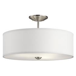 75W 3-Light Medium E-26 Incandescent Semi-Flush Mount Ceiling Fixture in Brushed Nickel