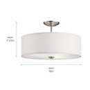 Kichler Lighting Brushed Nickel 75W 3-Light Medium E-26 Incandescent Semi-Flush Mount Ceiling Fixture 