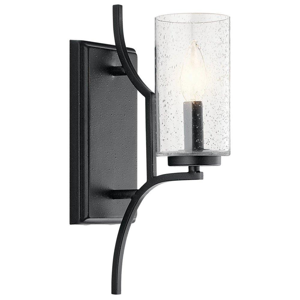 Kichler Lighting Distressed Black 60W 1-Light Candelabra E-12 Incandescent Wall Sconce 