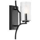 60W 1-Light Candelabra E-12 Incandescent Wall Sconce in Distressed Black