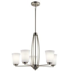 75W 5-Light Medium E-26 Incandescent Chandelier in Brushed Nickel