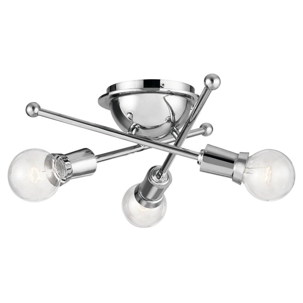 Kichler Lighting Chrome 3-Light Flush Mount Ceiling Fixture 