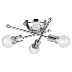 3-Light Flush Mount Ceiling Fixture in Polished Chrome
