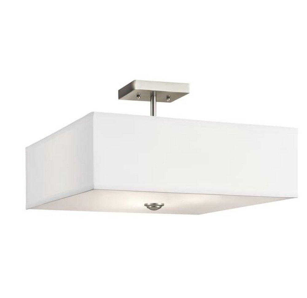 Kichler Lighting Brushed Nickel 75W 3-Light Medium E-26 Incandescent Semi-Flush Mount Ceiling Fixture 