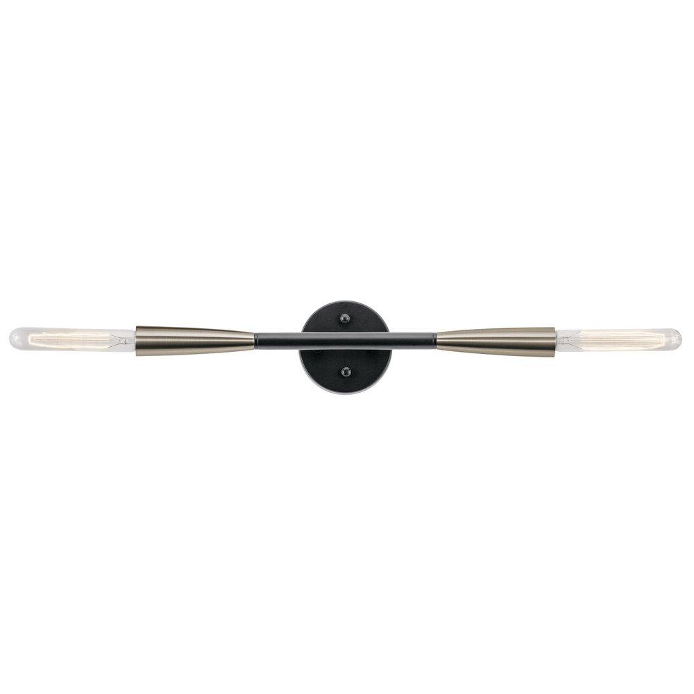 Kichler Lighting Black 60W 2-Light Medium E-26 Incandescent Wall Sconce 