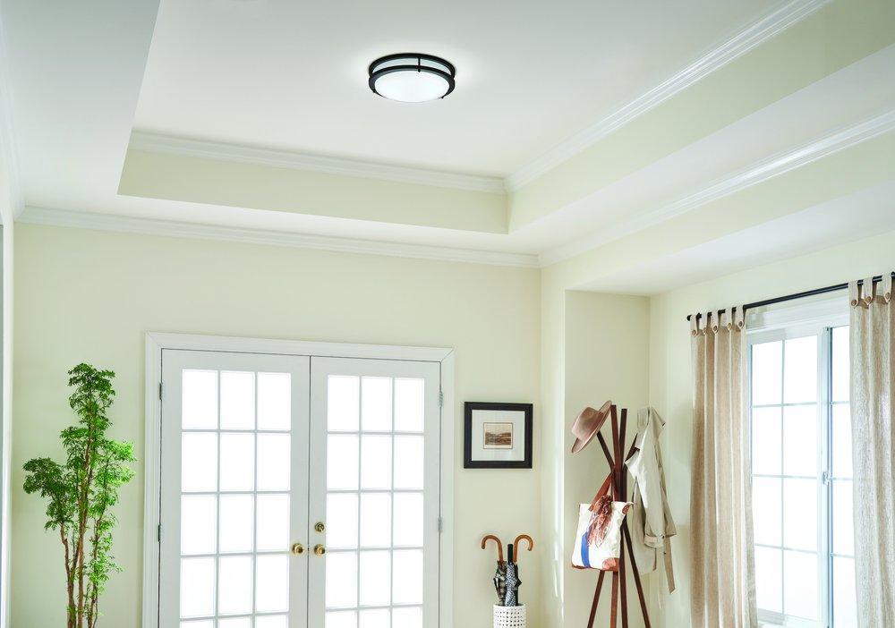 Kichler Lighting Olde Bronze 28.5W 1-Light 3000 Kelvin Integrated LED Flush Mount Ceiling Fixture 