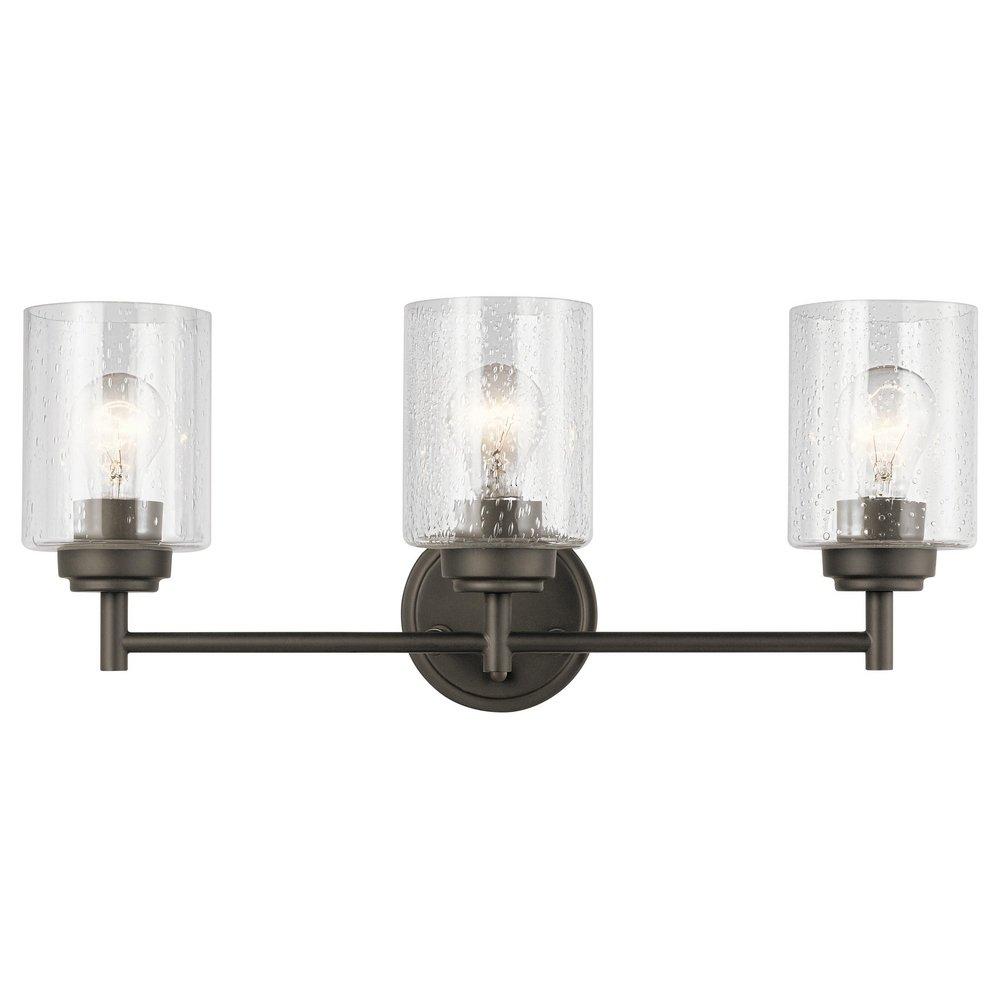 Kichler Lighting Olde Bronze 21-1/2 x 9-1/4 in. 225W 3-Light Medium E-26 Incandescent Vanity Fixture with Clear Seeded Glass 