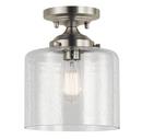 75W 1-Light Medium E-26 Incandescent Semi-Flush Mount Ceiling Fixture in Brushed Nickel