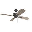 78W 4-Blade Indoor Ceiling Fan with 52 in. Blade Span in Weathered Zinc