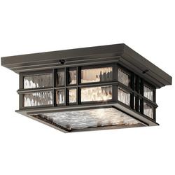 75W 2-Light Medium E-26 Incandescent Outdoor Ceiling Fixture in Olde Bronze