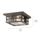 Kichler Lighting Olde Bronze 75W 2-Light Medium E-26 Incandescent Outdoor Ceiling Fixture 
