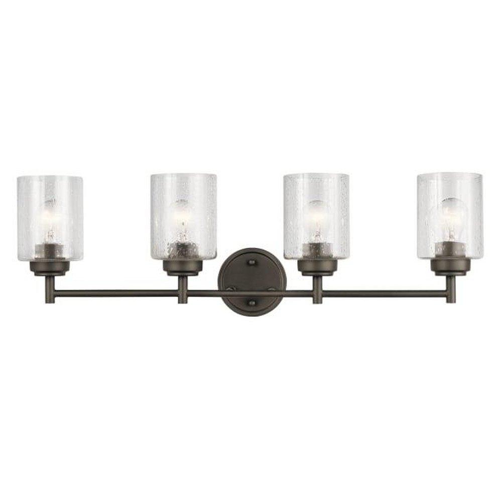 Kichler Lighting Olde Bronze 30 x 9-1/4 in. 300W 4-Light Medium E-26 Incandescent Vanity Fixture with Clear Seeded Glass 