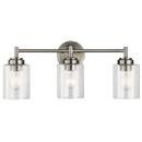 Kichler Lighting Brushed Nickel 21-1/2 x 9-1/4 in. 225W 3-Light Medium E-26 Incandescent Vanity Fixture with Clear Seeded Glass 