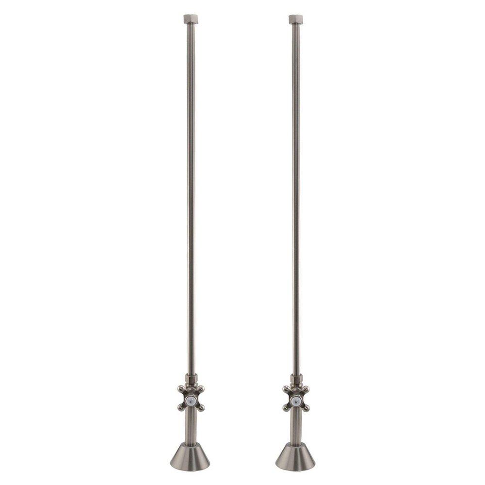 Signature Hardware Brushed Nickel 1/2 in. Supply Line Cross Handle Stop 