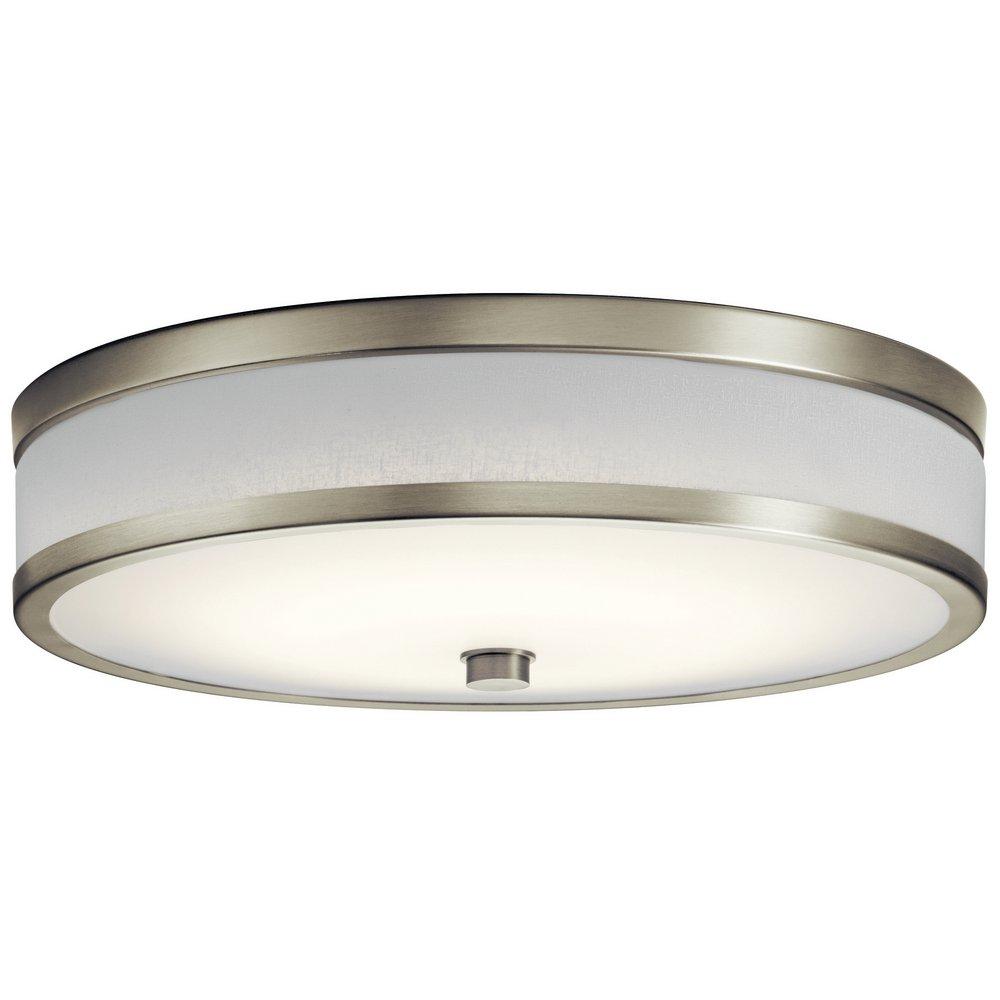 Kichler Lighting Brushed Nickel 15 in. 28.5W 1-Light LED Flush Mount Ceiling Fixture 