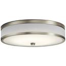 15 in. 28.5W 1-Light LED Flush Mount Ceiling Fixture in Brushed Nickel