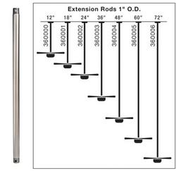 36 in. Fan Downrod in Anvil Iron