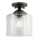 75W 1-Light Medium E-26 Incandescent Semi-Flush Mount Ceiling Fixture in Olde Bronze