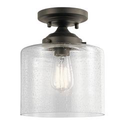 75W 1-Light Medium E-26 Incandescent Semi-Flush Mount Ceiling Fixture in Olde Bronze