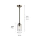 Kichler Lighting Brushed Nickel 75W 1-Light Medium E-26 Incandescent Mini Pendant 