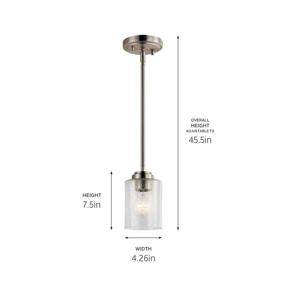 Kichler Lighting Brushed Nickel 75W 1-Light Medium E-26 Incandescent Mini Pendant 