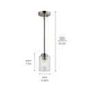 Kichler Lighting Brushed Nickel 75W 1-Light Medium E-26 Incandescent Mini Pendant 