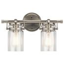 Kichler Lighting Brushed Nickel 75W 2-Light Medium E-26 Incandescent Vanity Fixture 